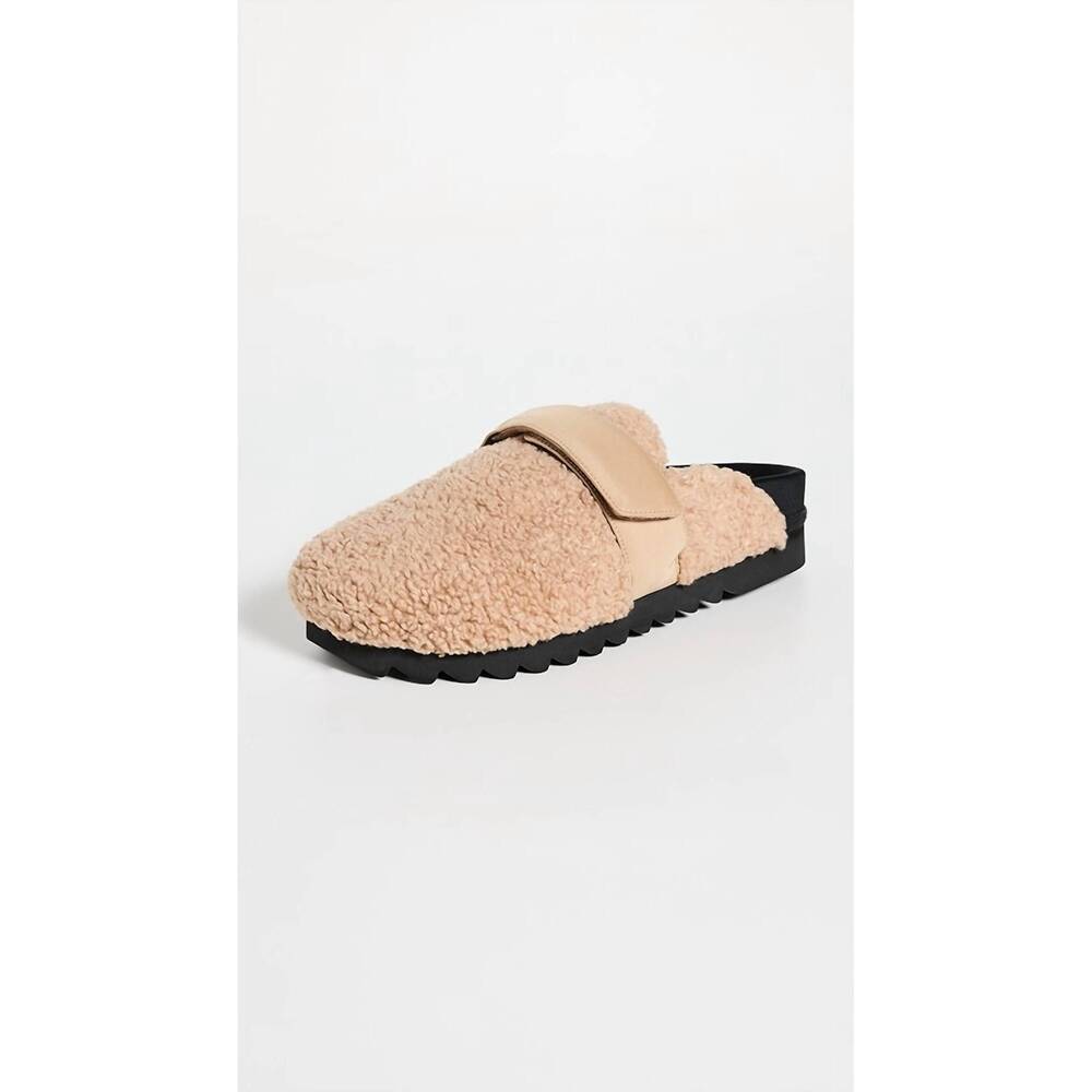 NEW ROAM women's fuzzy loafer mules in brown
